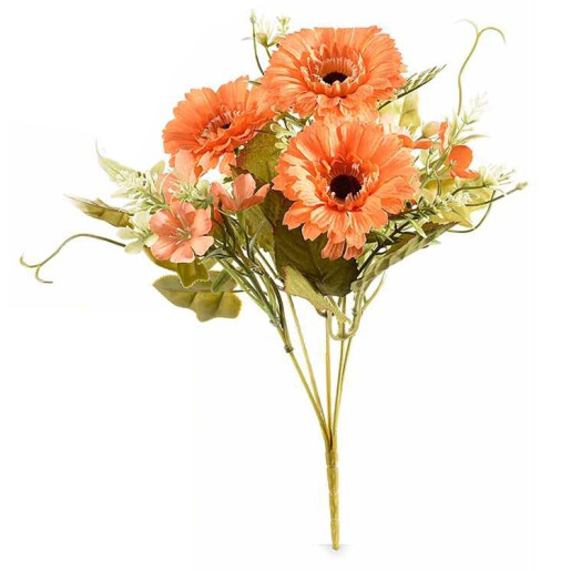 Buchet flori artificiale Anemona verde portocaliu 29 cm