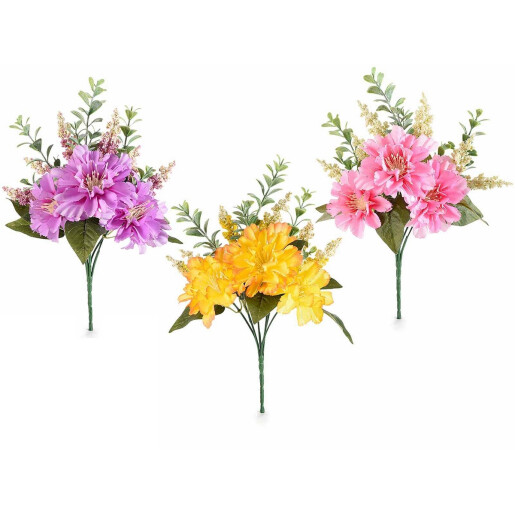 Set 3 buchete flori artificiale multicolore 32 cm
