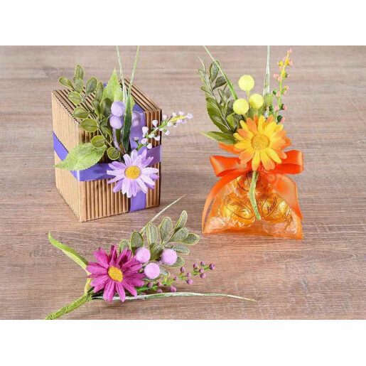 Set 3 Margarete artificiale multicolore cm 17 H
