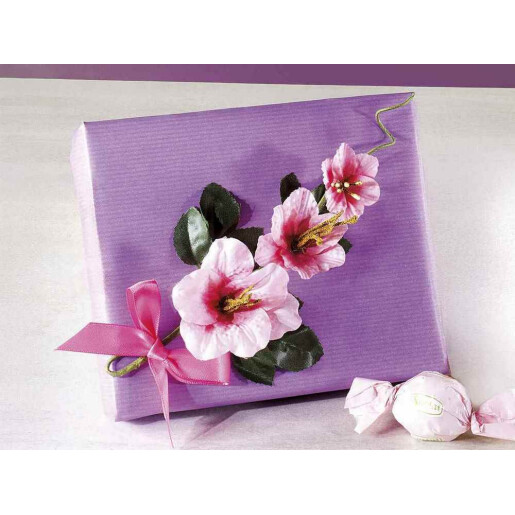Floare artificiala roz verde cm 26 H