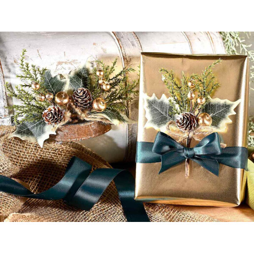 Set 12 crengute decor Craciun 15 cm