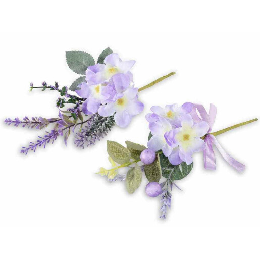 Set 2 crengute Lavanda si Floare de Camp mov verde cm 19 H