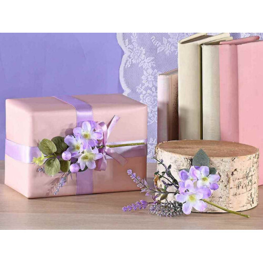 Set 2 crengute Lavanda si Floare de Camp mov verde cm 19 H