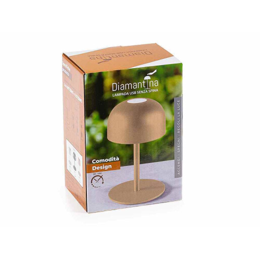 Veioza cu led fier alb Ø 9 cm x 15 H