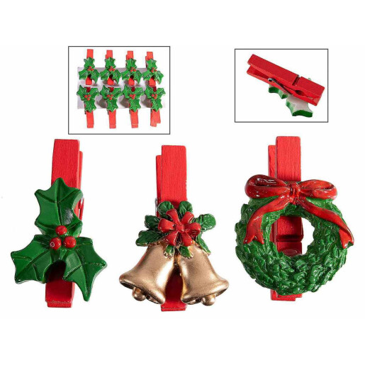 Set 24 ornamente brad Craciun cm 3 x 4,5 H