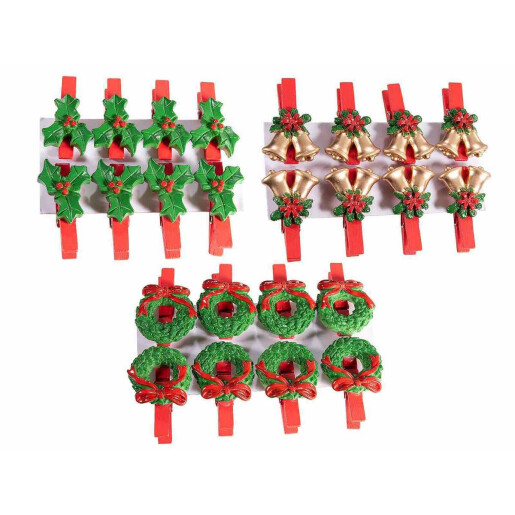 Set 8 ornamente brad Craciun cm 3 x 4,5 H