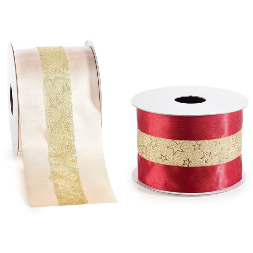 Set 4 panglici Christmas textil 70 mm x 10 m
