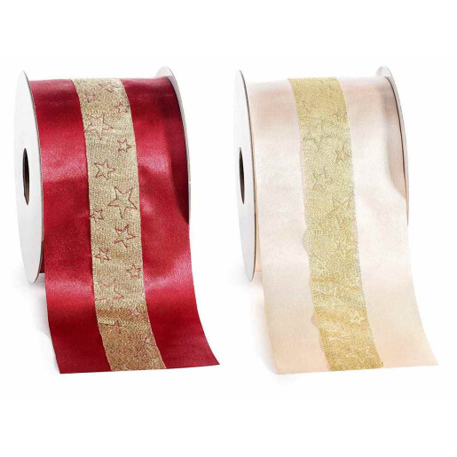 Set 4 panglici Christmas textil 70 mm x 10 m