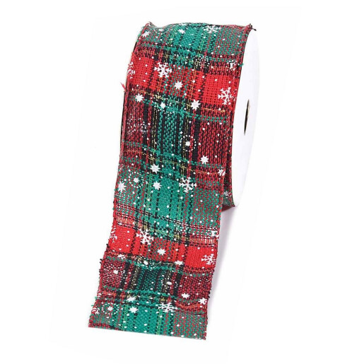 Panglica Craciun textil multicolor 6.3 cm x 10 m