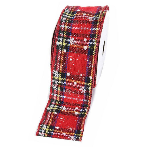 Panglica Craciun textil multicolor II 6.3 cm x 10 m