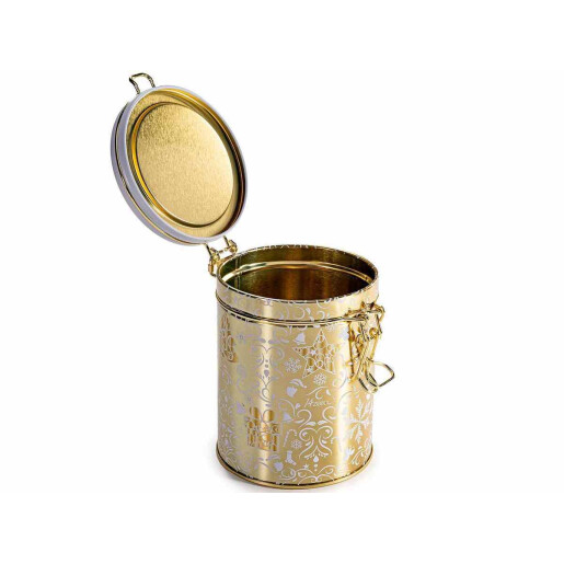 Set 6 cutii depozitare, Craciun metal alb auriu cm 11,5 x 9 x 12 H