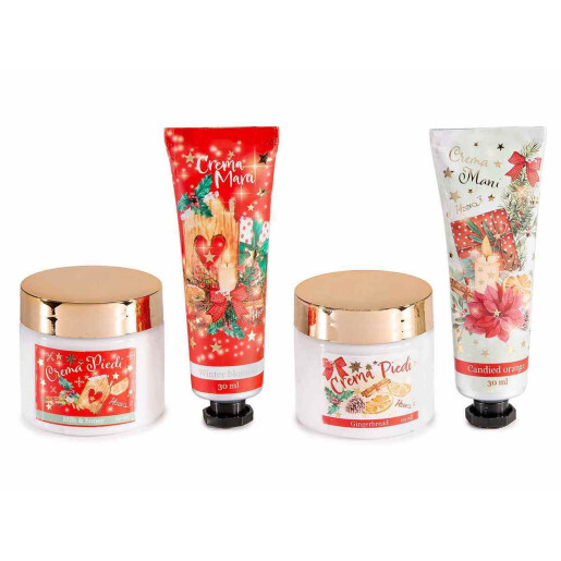Set cadouri Craciun 2 creme picioare 2 creme maini 13.5x5x21 cm