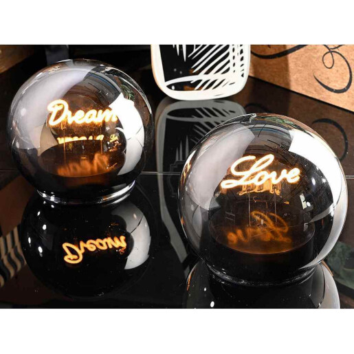 Sfera decorativa sticla gri cu led Dream Ø 12 cm x 10,5 H 