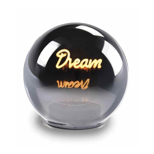 Set 2 sfere decorative sticla gri cu led Love Dream Ø 12 cm x 10,5 H 