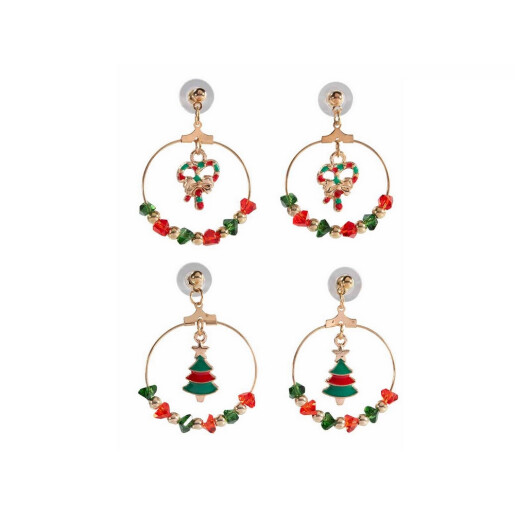 Set 2 perechi cercei model Craciun cm 4,5 H