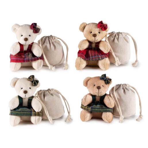 Set 4 figurine Ursuleti textil multicolor cm 7 x 6,5 x 10 H