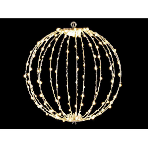 Sfera decorativa metal 192 leduri, 30 cm