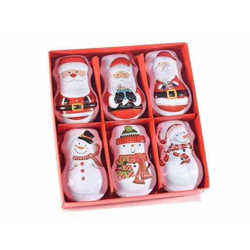 Set 6 ornamente brad Craciun 7x5x11 cm