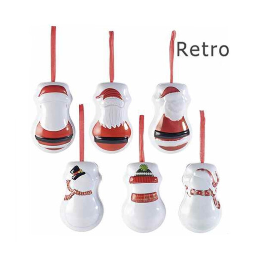 Set 6 ornamente brad Craciun 7x5x11 cm