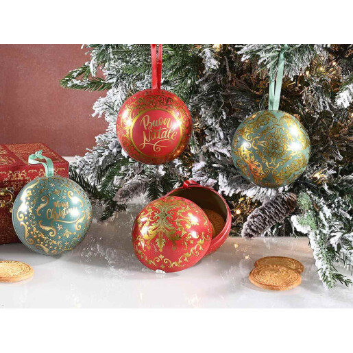 Set 12 globuri brad Craciun metal Merry Chic 9 cm