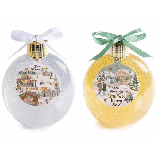 Set 2 geluri dus, cadou Craciun Winter Ø 9,5 cm x 12,5 H, 2x500 ml