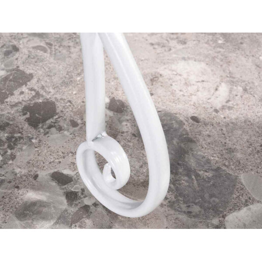 Banca gradina fier alb patinat Fluturas 112x65x108 cm