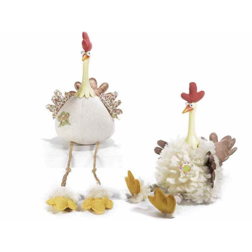 Set 2 figurine Pui textil multicolor 15,5x18,5x46H