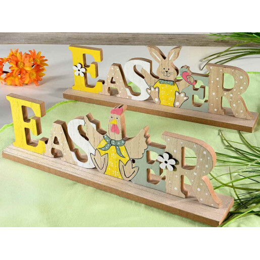 Set 2 decoratiuni Paste lemn multicolor 30x4.5x10.5 cm