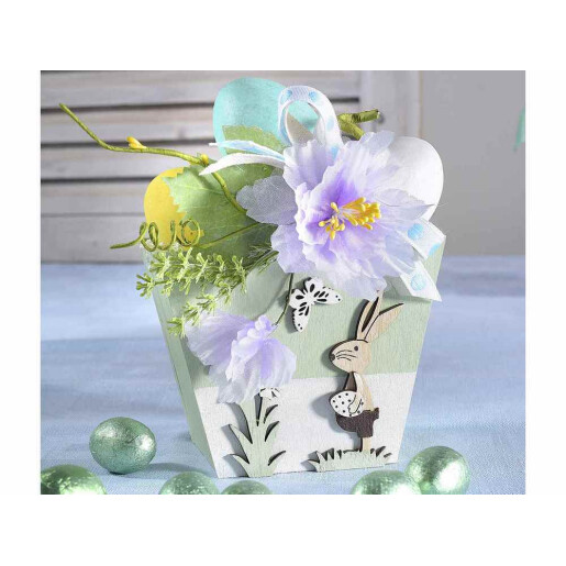 Floare artificiala Peonia violet verzi 16 cm