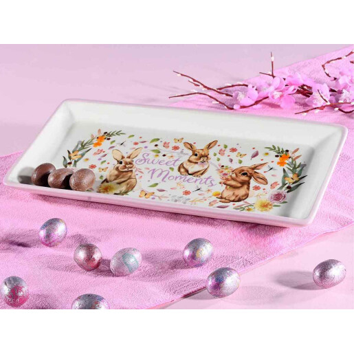 Platou Paste ceramica multicolora 30x14.5 cm