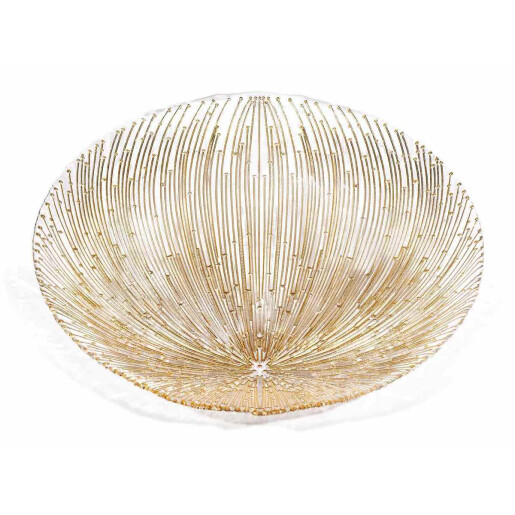 Farfurie sticla transparenta aurie 33 cm