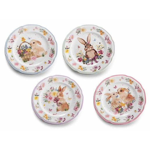 Set 4 farfurii Paste portelan multicolor Ø 20 cm