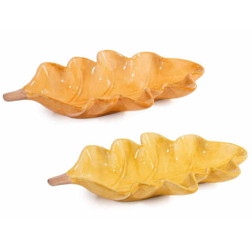 Set 2 tavi decorative ceramica Frunze 22,5 x 13 x 3,5 H