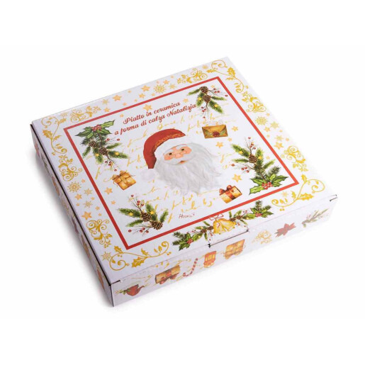 Platou Craciun ceramica multicolora cm 20 x 26 H