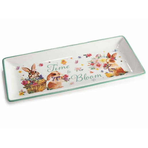 Platou Paste ceramica multicolora cm 30,5 x 14,5 H