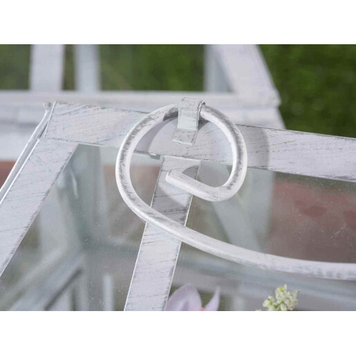Set 2 mini sere metal alb 30x25.5x43 cm, 24.5x20.5x36.5 cm