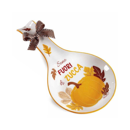 Suport lingura ceramica multicolora Dovleac cm 12 x 24 H