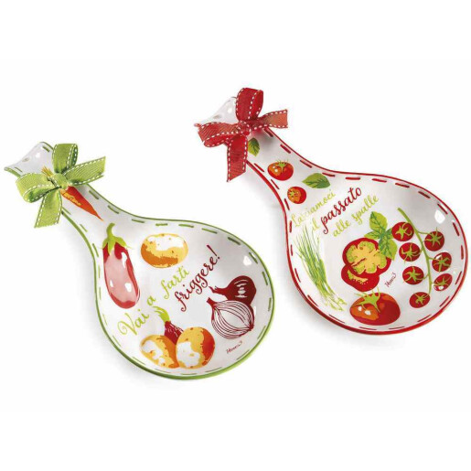 Set 2 suporturi linguri ceramica multicolora 12 x 24 H