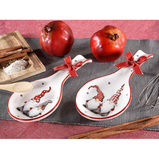 Set 2 suporturi linguri ceramica multicolora 12x23.5 cm
