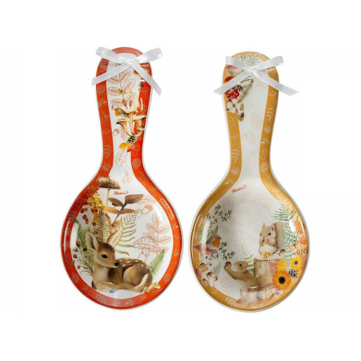 Set 2 suporturi linguri ceramica multicolora Forest cm 11,5 x 24,5 H
