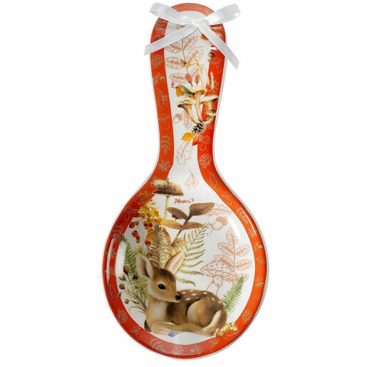 Suport lingura ceramica multicolora Caprioara cm 11,5 x 24,5 H