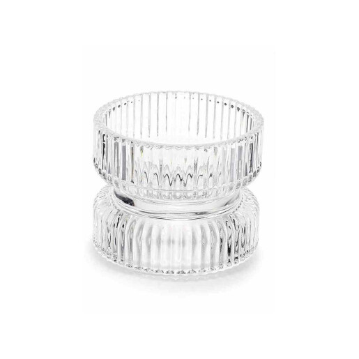 Set 8 suporturi lumanari sticla 9x6.5 cm