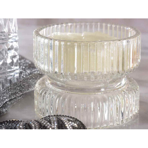 Set 8 suporturi lumanari sticla 9x6.5 cm