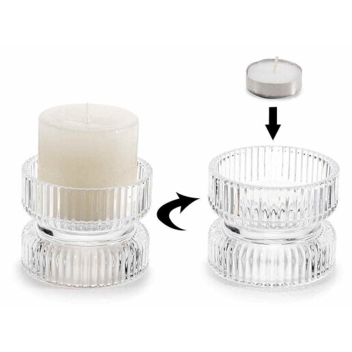 Suport lumanare sticla 9x6.5 cm