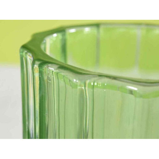 Set 2 candele sticla lemn 8.5x10 cm