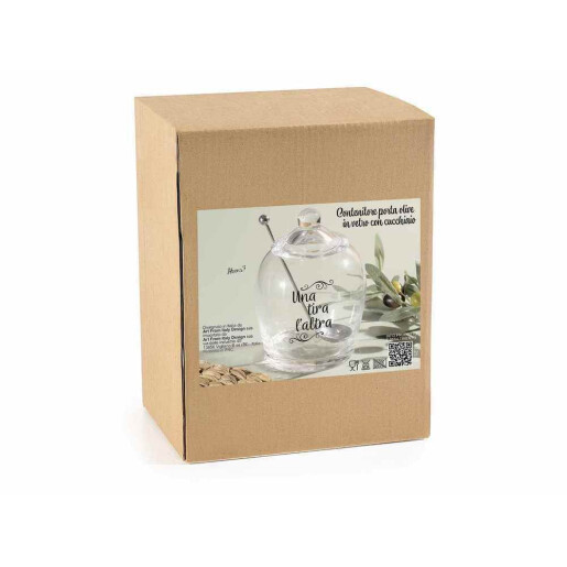 Borcan depozitare cu lingurita Ø 10 cm x 14 H, 13,5 H