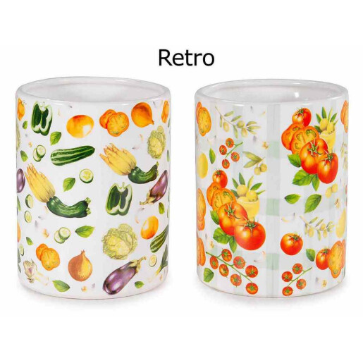 Set 2 borcane ceramica multicolora 10.5x13.5 cm