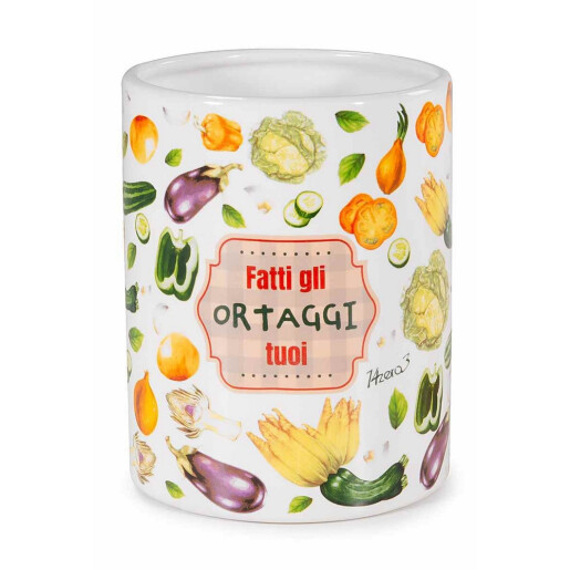 Set 4 borcane ceramica multicolora 10.5x13.5 cm