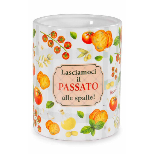 Borcan decorativ, depozitare ceramica multicolora Ø 10,5 cm x 13,5 H