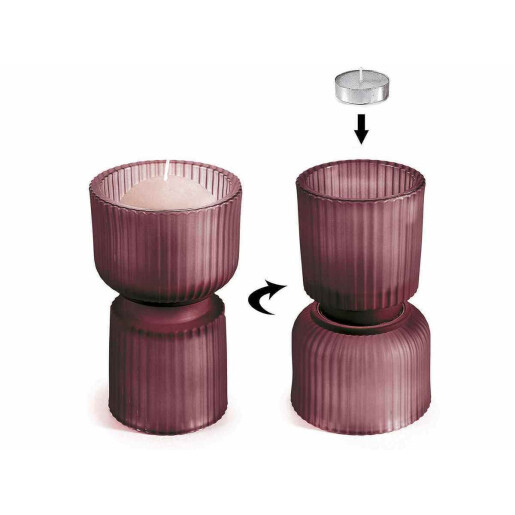 Set 4 candele sticla visinie 10.5x17.5 cm
